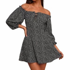 Lulu’s Garden Heart Floral Off-Shoulder Dress XS